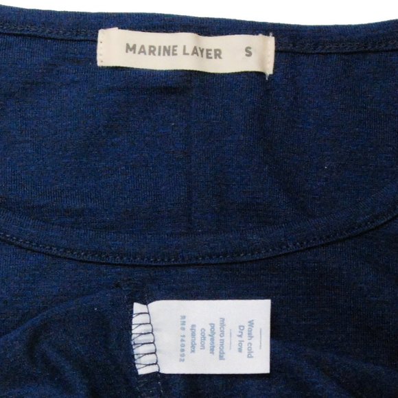 MARINE LAYER Lexi Longsleeve Midi Dress in Blue - Picture 4 of 7